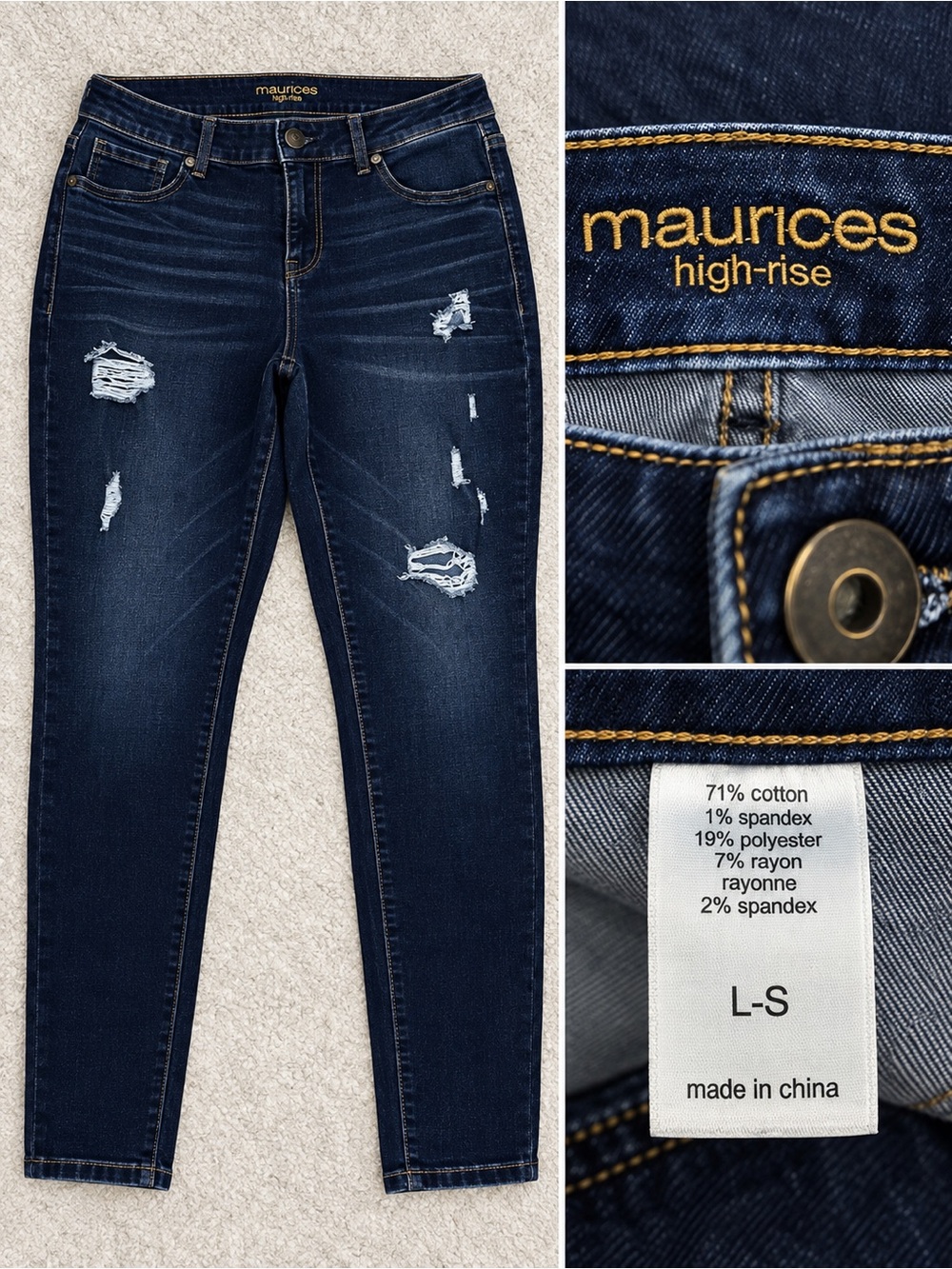 Maurice’s High Rise Skinny Jeans Distressed Short
